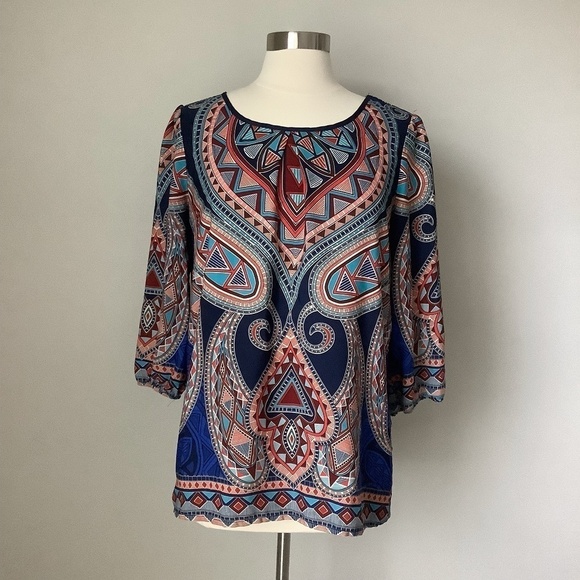 Pink Owl Aztec Blouse M - Picture 3 of 16